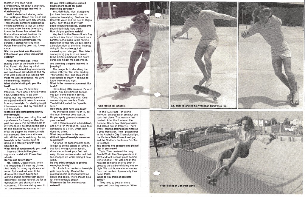 +Skateboard world August 1977 p3-4